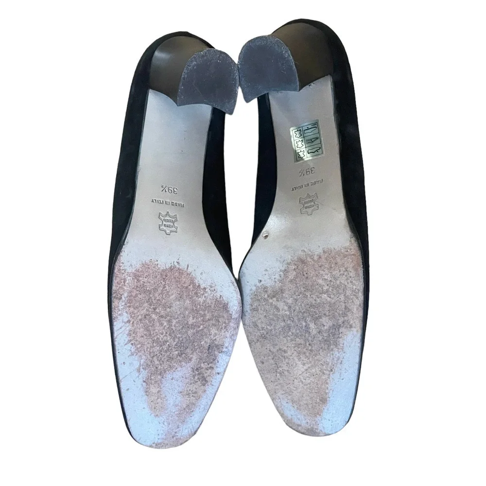 Botticelli Black Suede Heels - Size 39 1/2